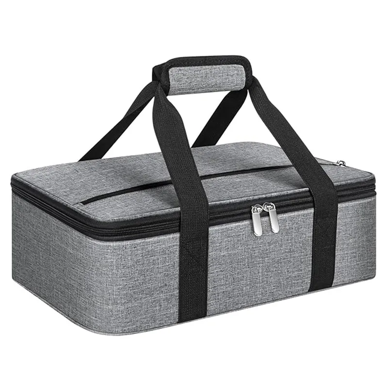 Portable Zipper Fabric Storage Carry Case With Handle